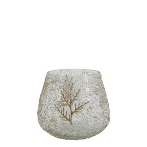 Ljuslykta med torkad kvist, Höjd: 14 cm - Chic Antique