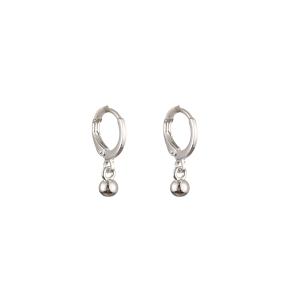 Örhängen, Ring med en hängande kula, Silverfärgad - Gemini