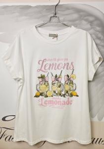 T-shirt Irma, Lemons Rosa - Soulful Fashion
