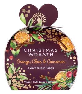 Hjärtformade småtvålar, Apelsin, kryddnejlika och Kanel - Set om 3