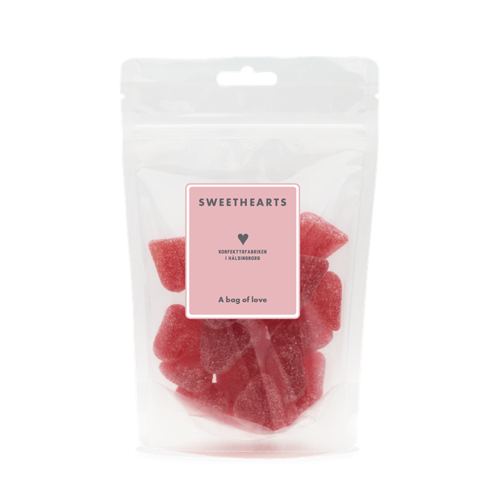Röda sockrade hjärtan, Sweethearts - Sockerbageriet    BERÄKNAD LEV: OKT