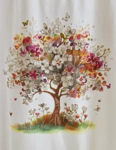 T-shirt Inze, Flower Tree, Taupe - Soulful Fashion