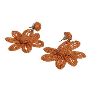 Örhänge, Orange pärl-blommor, Clara - the moshi