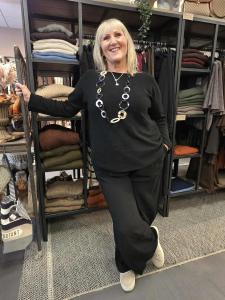 Byxa, Vida ben - resår & knytband, Svart, Sanne - Soulful Fashion