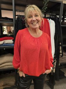 Topp Glittrig, Röd Viktoria - Caramelle Fashion