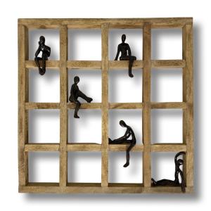 Väggdekoration Träram med bronsfärgade figurer - Miljögården
