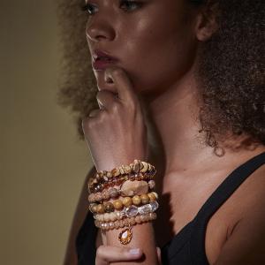 Armband, Brun / Beige (Set om 6 länkar), Poppy - the moshi