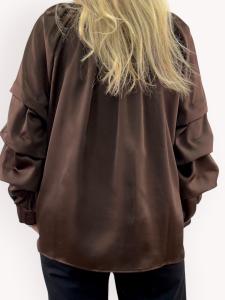 Blus med volymärm, Brun Raya - Gemini