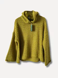 Tröja, Stickad hoodie, Oliv Gabbi - Reunion    KOMMER SNART!