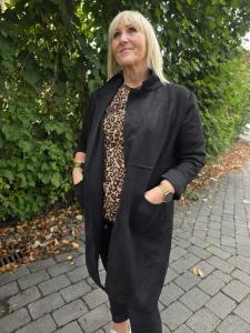 Kavaj i "mocka", Svart Vendela (Lång) - Caramelle Fashion