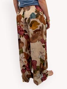 Byxa Blommig med vida ben, Beige Gina - Gemini