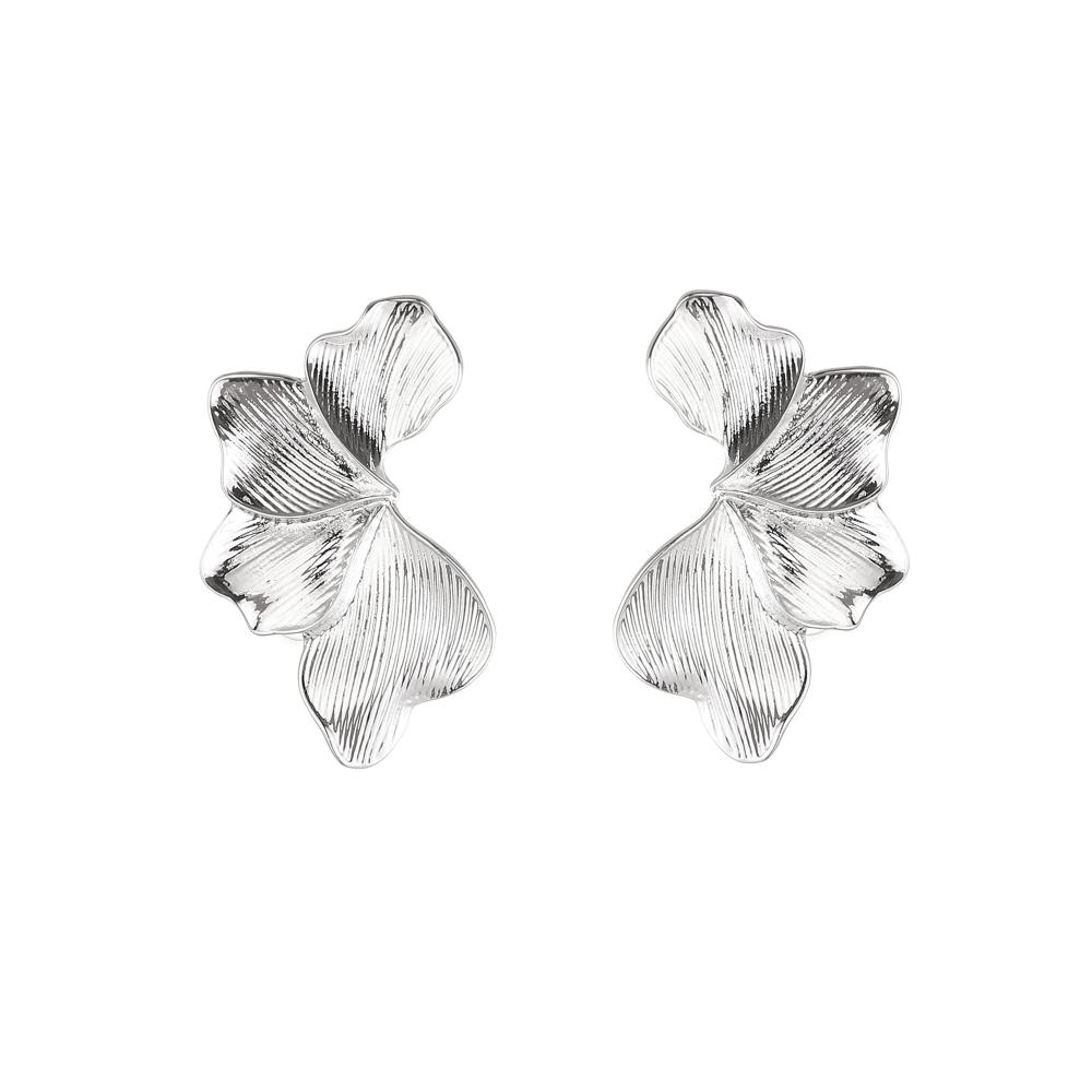 Örhängen Blad, Silverfärgat - Gemini