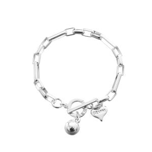 Armband, Silverfärgat med hängande kula - Gemini
