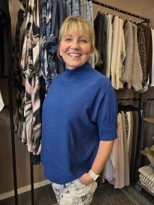 Tröja, Stickad med turtle neck, Blå, Tuva - Soulful Fashion