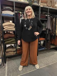 Byxa, Vida ben - resår & knytband, Terracotta, Sanne - Soulful Fashion