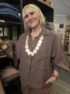 Linneskjorta Brun, Edit  - Cabana Living