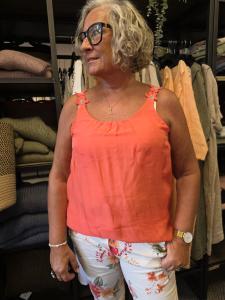 Linne med blomband, Korall Alexia - Caramelle Fashion