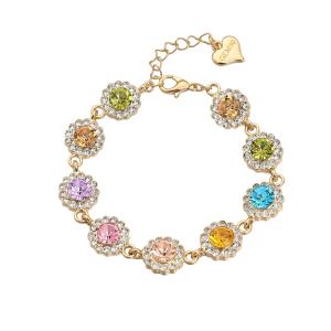 Armband, Blommor i olika färger, Strass - Gemini