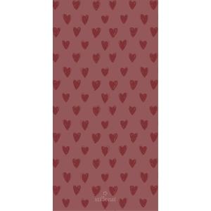 Servetter, Rosa med röda hjärtan (10x20 cm) - Ib Laursen