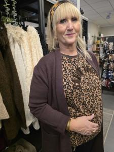 Stickad långkofta, Brun Melina - Caramelle Fashion