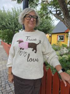 Stickad tröja med tax, Beige Gilda - Gemini