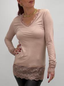 Tröja / Topp med spets, Rosa, Lilian - Gemini