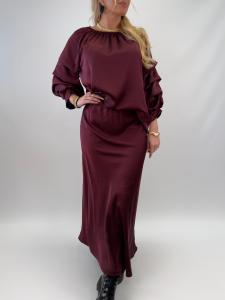 Kjol Vinröd, Glansig Tyra - Gemini