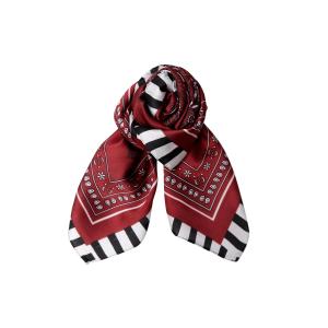 Scarves Paisley, Vinröd (70x70 cm) - Black Colour