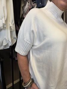 Tröja, Stickad med turtle neck, Creme, Tuva - Soulful Fashion