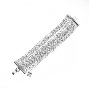Armband, Brett med många silverfärgade tunna länkar - Gemini