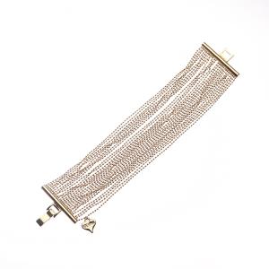 Armband, Brett med många guldfärgade tunna länkar - Gemini