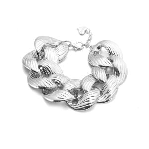 Armband, Grov silverfärgad länk - Gemini