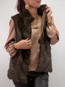 Väst fuskpäls, Brun Charlotte - Gemini