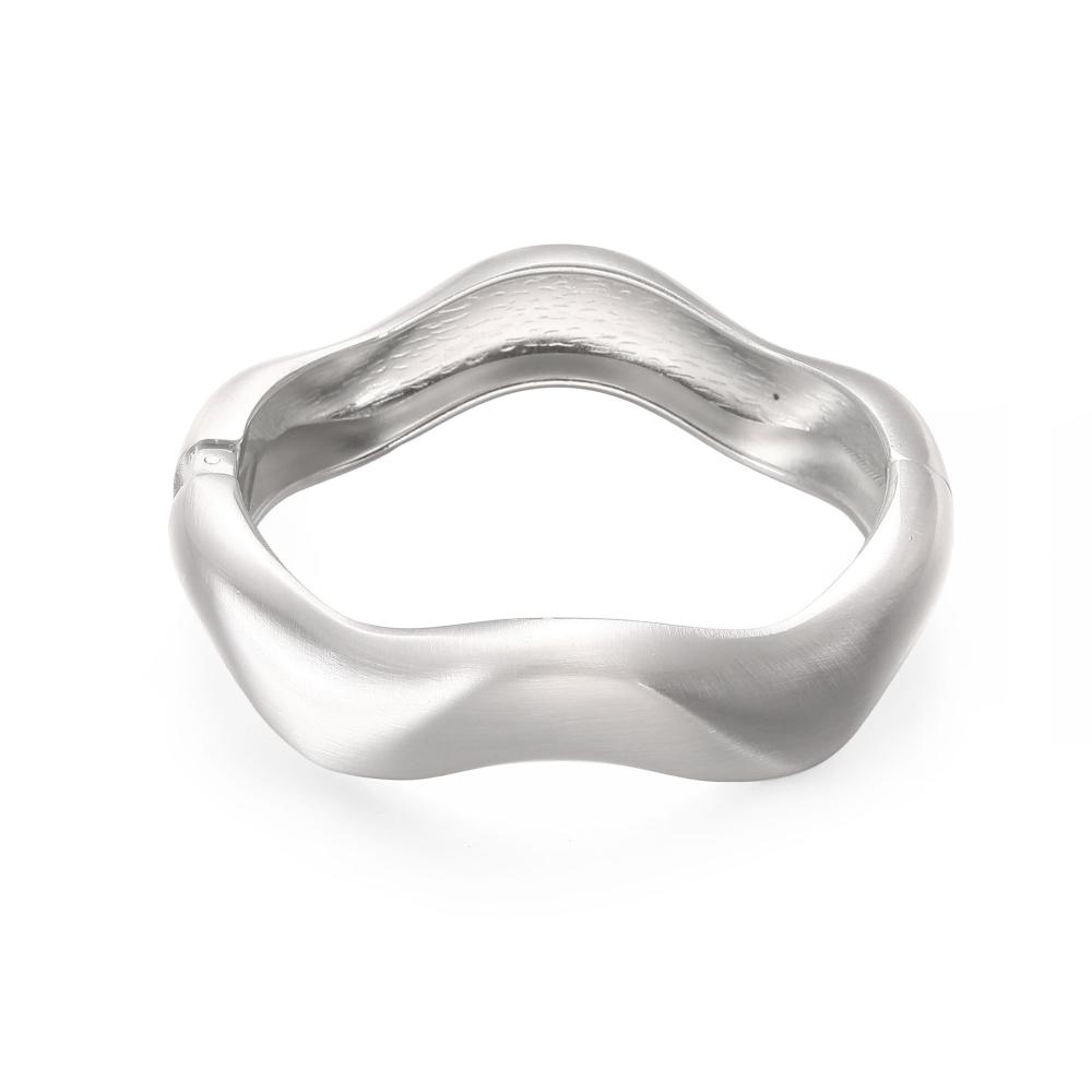 Armband, Silverfärgat stelt med böljande form - Gemini