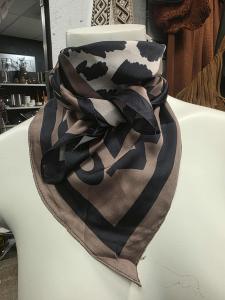 Scarves Svart / Creme / Kamel (70x70 cm) - Three M