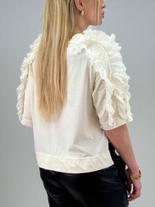 Topp med volang på ärmen, Creme, Adina - Gemini