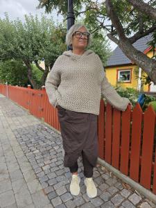Tröja, Stickad hoodie, Taupe Gabbi - Reunion