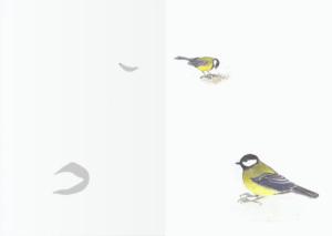 Dubbelvikt kort i akvarell - Tussilago