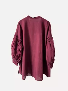 Blus med ballongärm, Vinröd ALBA - Onesize - Reunion Home