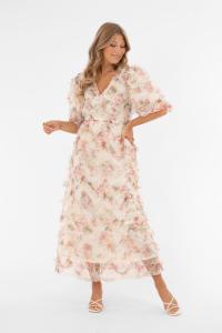 Klänning, Blommig tyll, Alva - Capri Collection