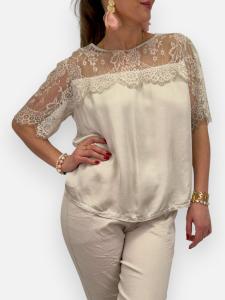 Topp med spetsdetaljer, Beige Amalia - Gemini