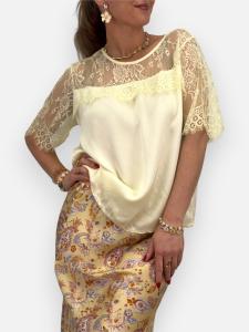 Topp med spetsdetaljer, Gul Amalia - Gemini