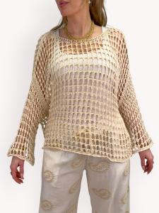 Tröja Glest stickad, Beige Amelia - Gemini