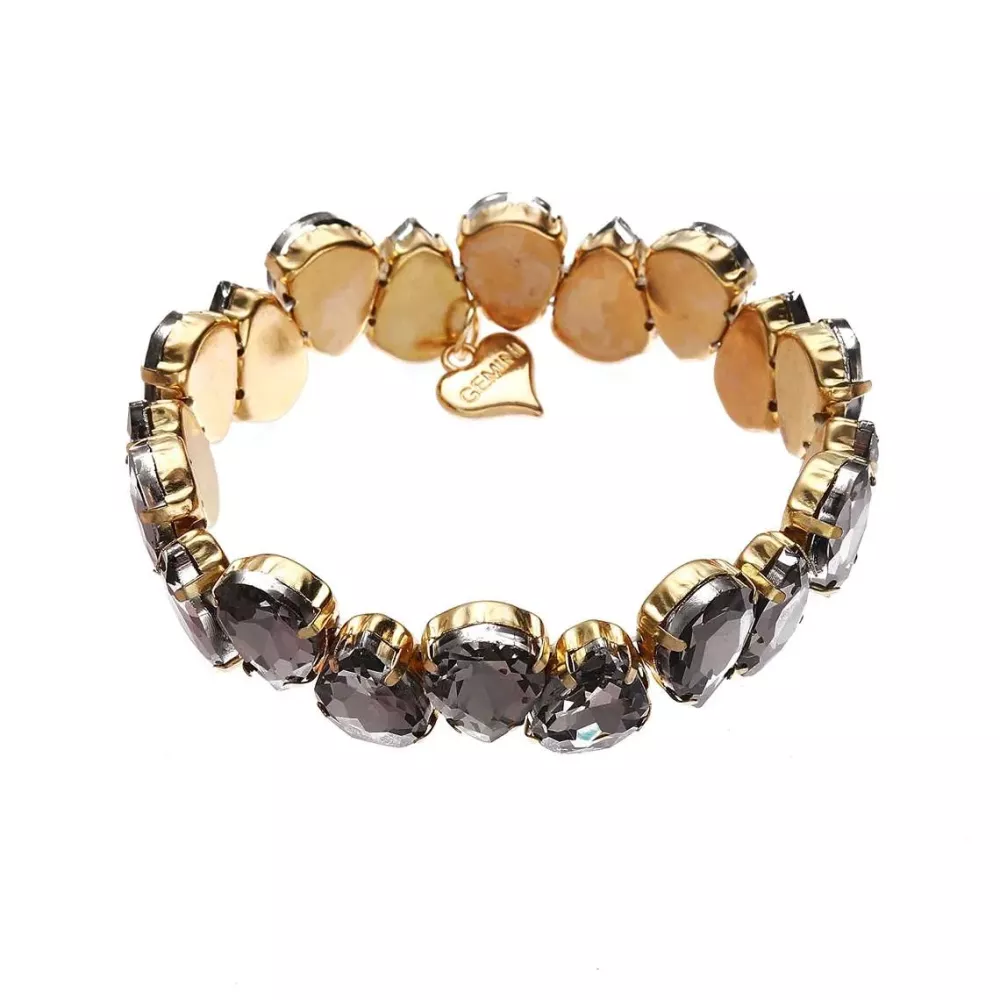 Armband med stora grå stenar (Gemini)