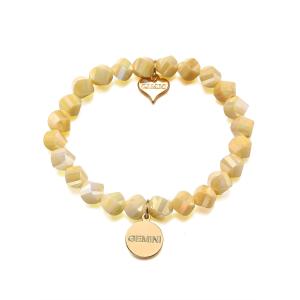 Armband, Gula fasetterade stenar - Gemini