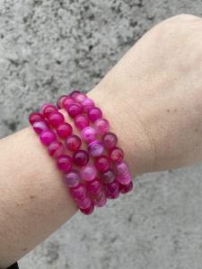 Armband med stenpärlor, Cerise - Mix by Heart