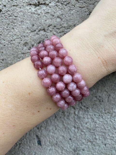 Armband med stenpärlor, Gammelrosa - Mix by Heart