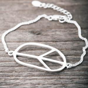 Silverarmband, Stor Peace - by faith