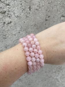 Armband med stenpärlor, Ljusrosa - Mix by Heart