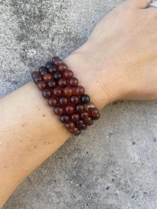 Armband med stenpärlor, Bärnstens brun mix - Mix by Heart